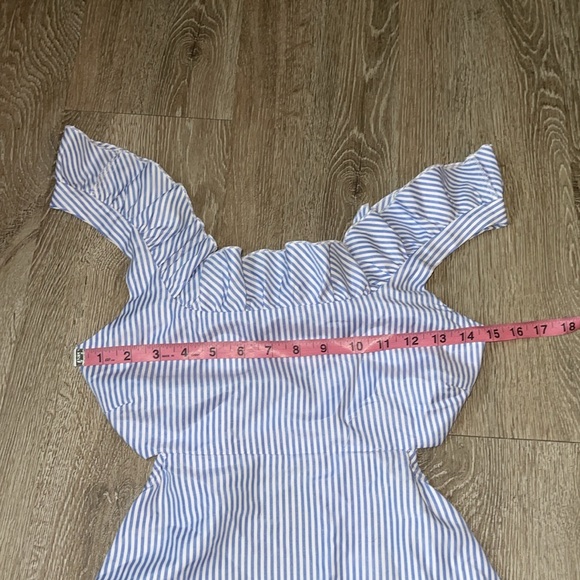 Petal & Pup dress libbie stripe dress blue and white size small bow back - Picture 4 of 7